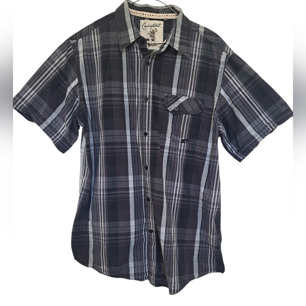 Coastal Men's Short-sleeved Button-up Shirt 